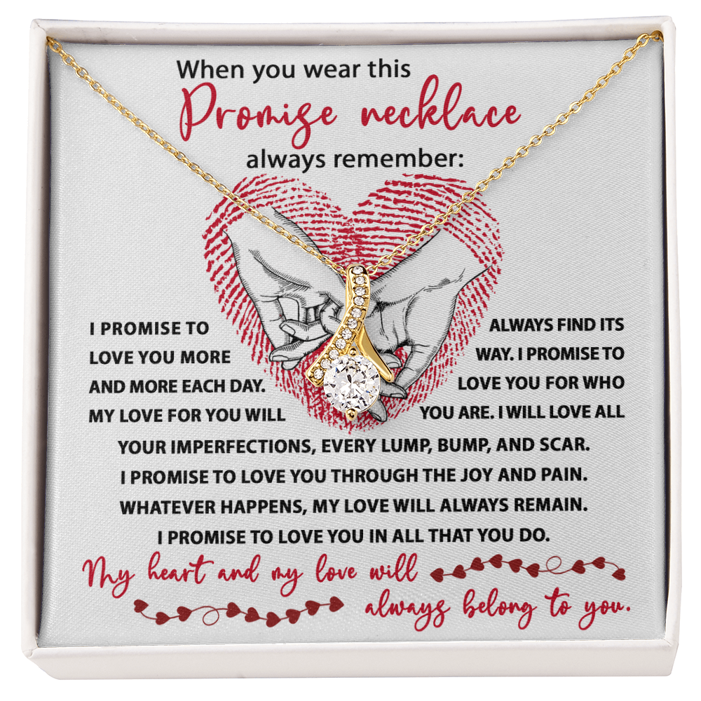 Promise Necklace – Romantic Gift with Deep Love Vows and Heartfelt Message Card