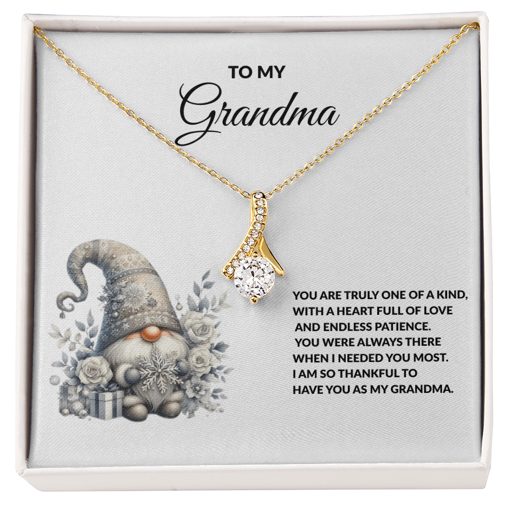 Grandma Gift - Necklace with Winter Gnome Heartfelt Message Card