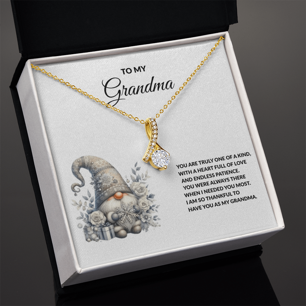 Grandma Gift - Necklace with Winter Gnome Heartfelt Message Card