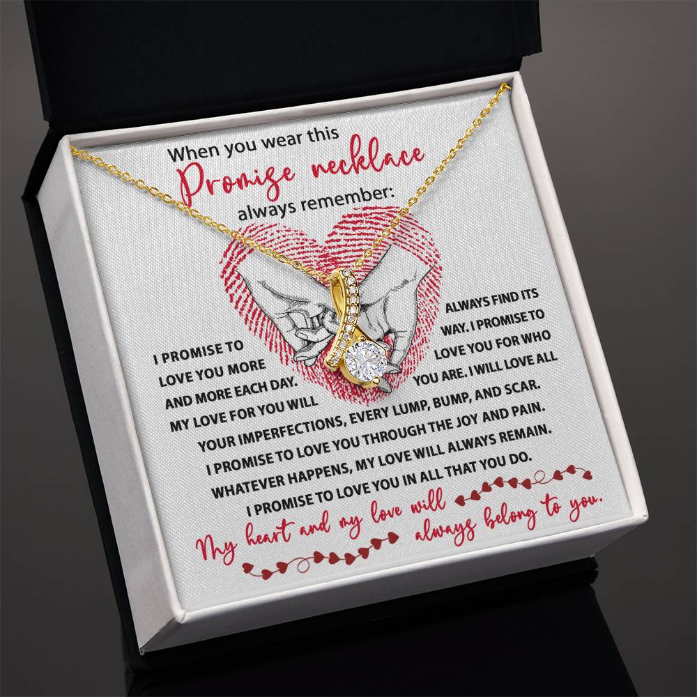 Promise Necklace – Romantic Gift with Deep Love Vows and Heartfelt Message Card
