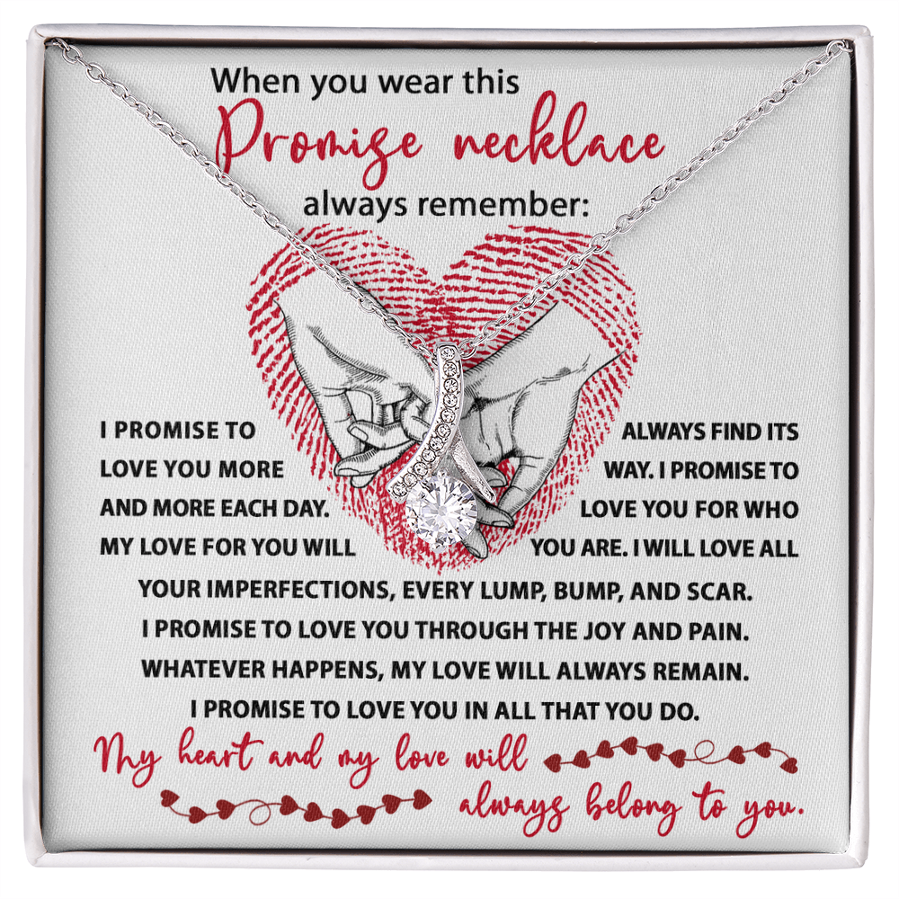 Promise Necklace – Romantic Gift with Deep Love Vows and Heartfelt Message Card