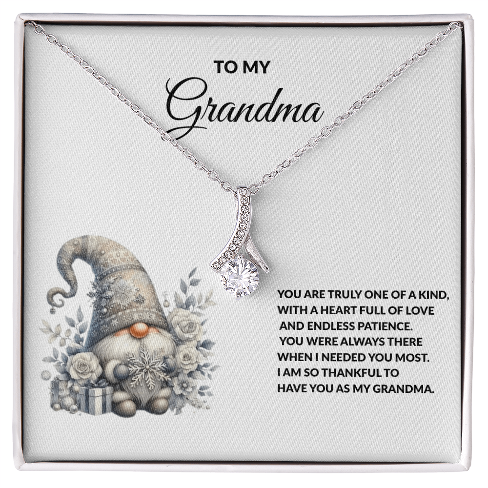 Grandma Gift - Necklace with Winter Gnome Heartfelt Message Card
