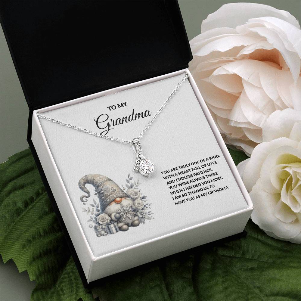 Grandma Gift - Necklace with Winter Gnome Heartfelt Message Card