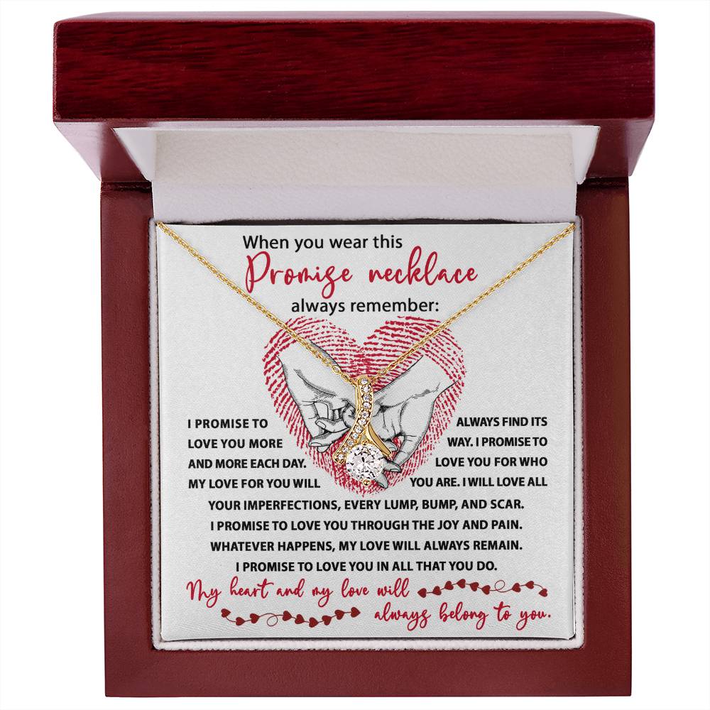 Promise Necklace – Romantic Gift with Deep Love Vows and Heartfelt Message Card