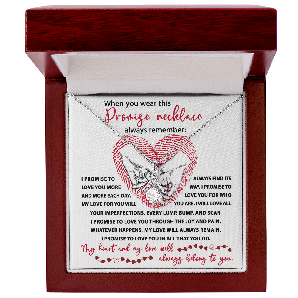 Promise Necklace – Romantic Gift with Deep Love Vows and Heartfelt Message Card