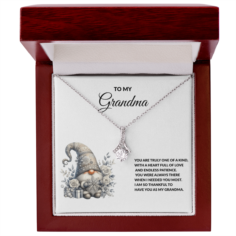 Grandma Gift - Necklace with Winter Gnome Heartfelt Message Card