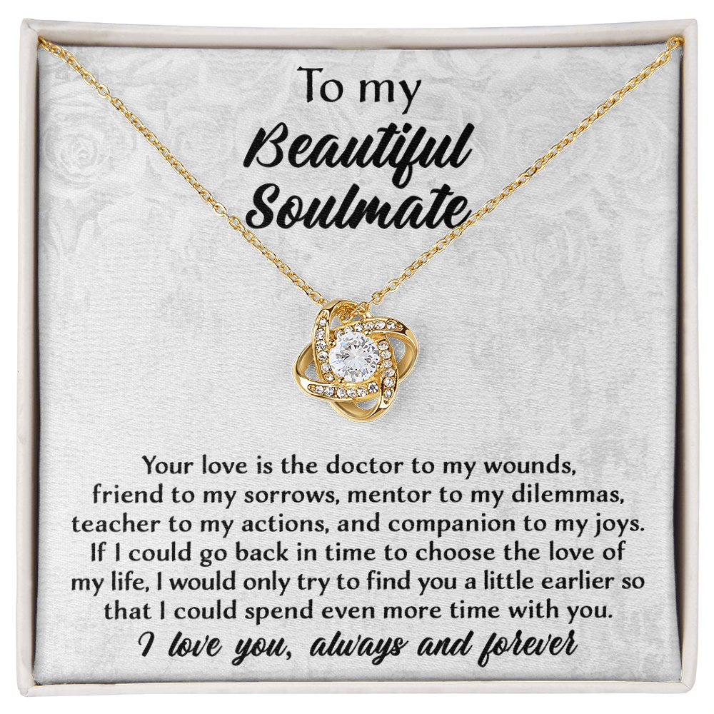 To My Beautiful Soulmate – Find You Sooner  Love Knot Necklace Gift Set