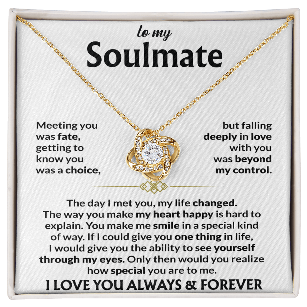 Soulmate Gift – Meeting You Was Fate Romantic Love Knot Necklace