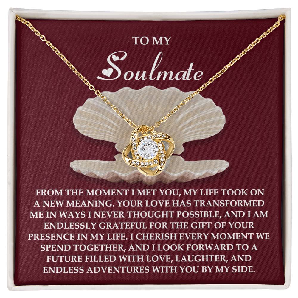 Soulmate - Every Moment Together - Love Knot Necklace with Heartfelt Message