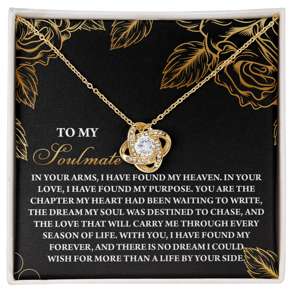 To My Soulmate - By Your Side - Love Knot Necklace with Heartfelt Message