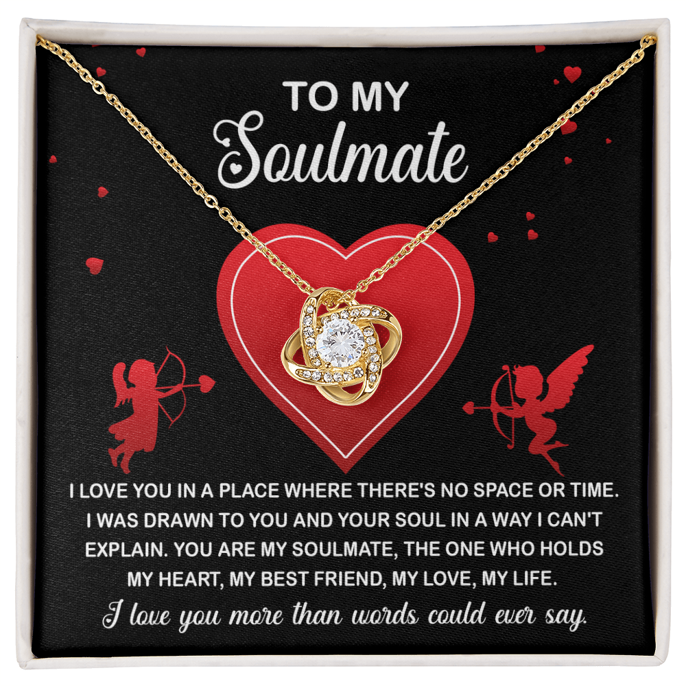 To My Soulmate Love Knot Necklace – Timeless Eternal Love Gift for Her