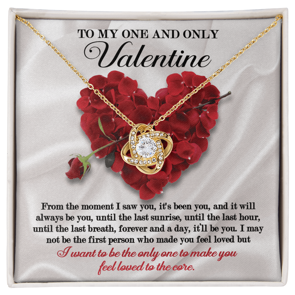 To My One and Only Valentine Love Knot Necklace – Romantic Forever Love Gift for Wife or Girlfriend