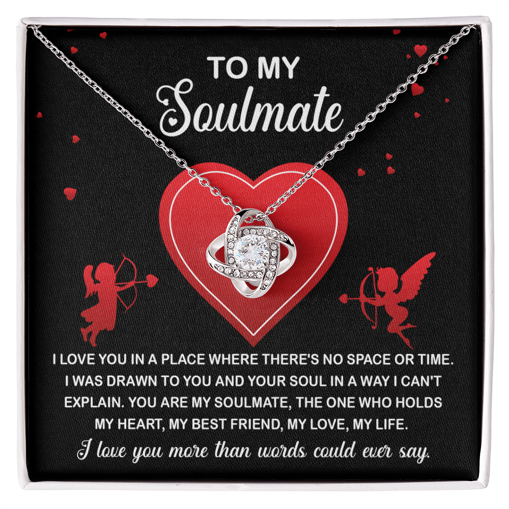 To My Soulmate Love Knot Necklace – Timeless Eternal Love Gift for Her