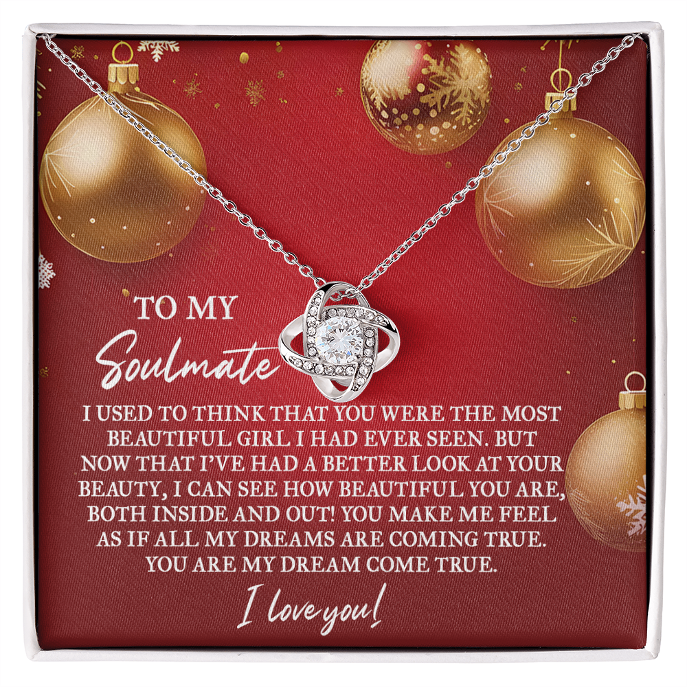 To My Soulmate – “My Dream Come True” Love Knot Necklace