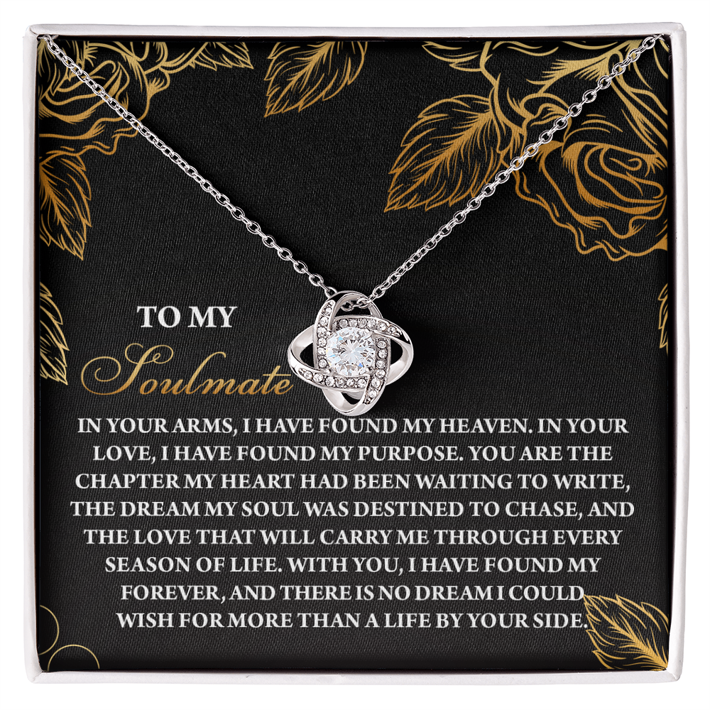 To My Soulmate - By Your Side - Love Knot Necklace with Heartfelt Message