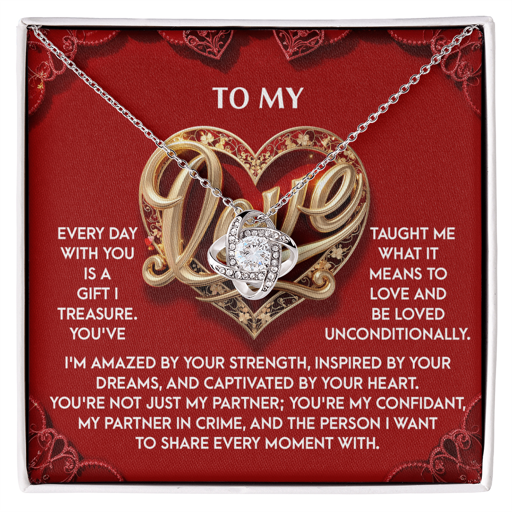 To My Love – Romantic Gift for Soulmate Love Knot Necklace