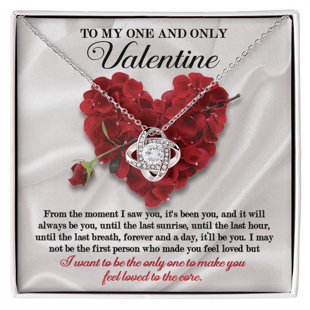 To My One and Only Valentine Love Knot Necklace – Romantic Forever Love Gift for Wife or Girlfriend
