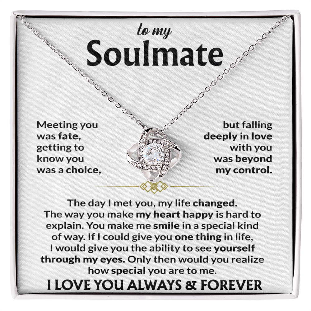 Soulmate Gift – Meeting You Was Fate Romantic Love Knot Necklace