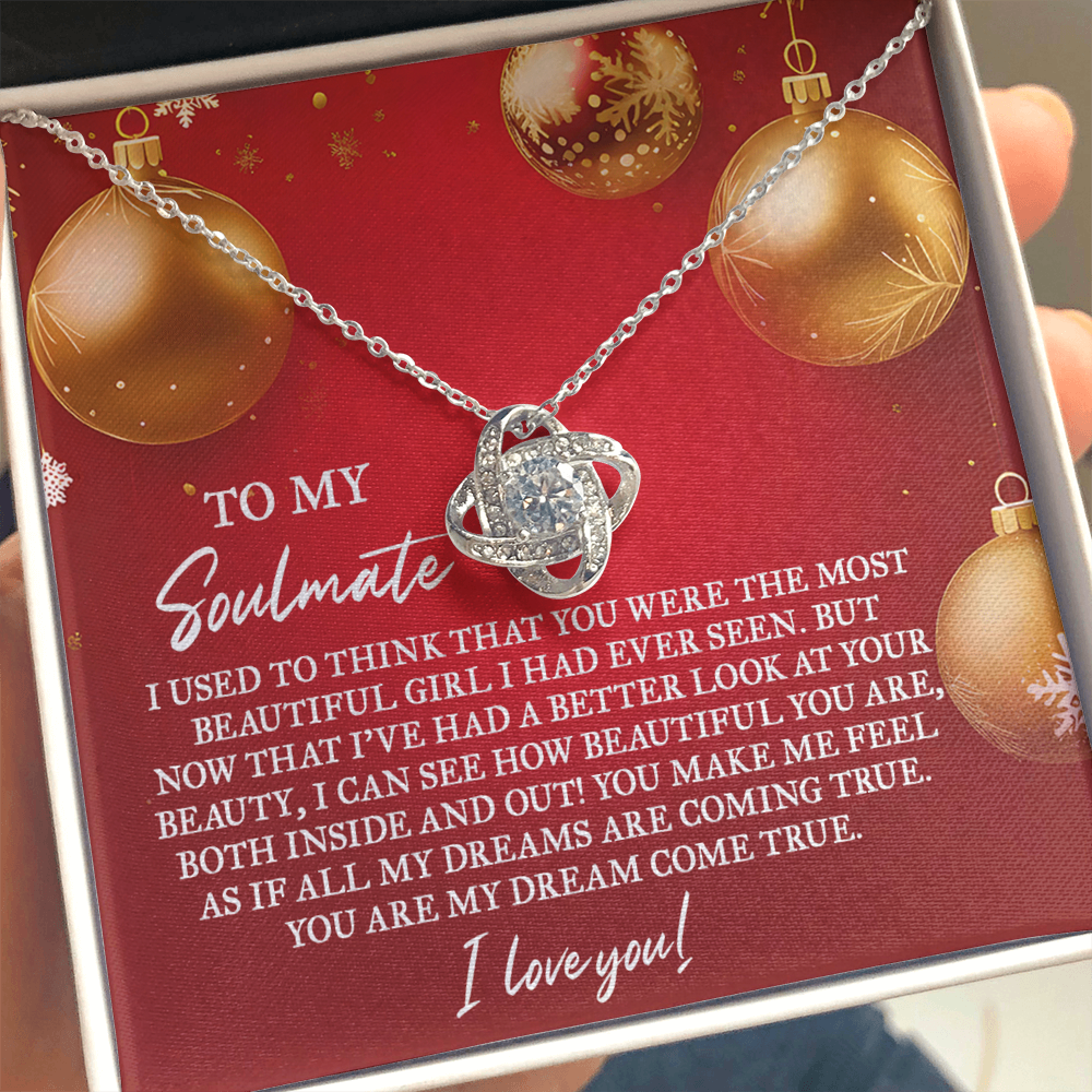 To My Soulmate – “My Dream Come True” Love Knot Necklace