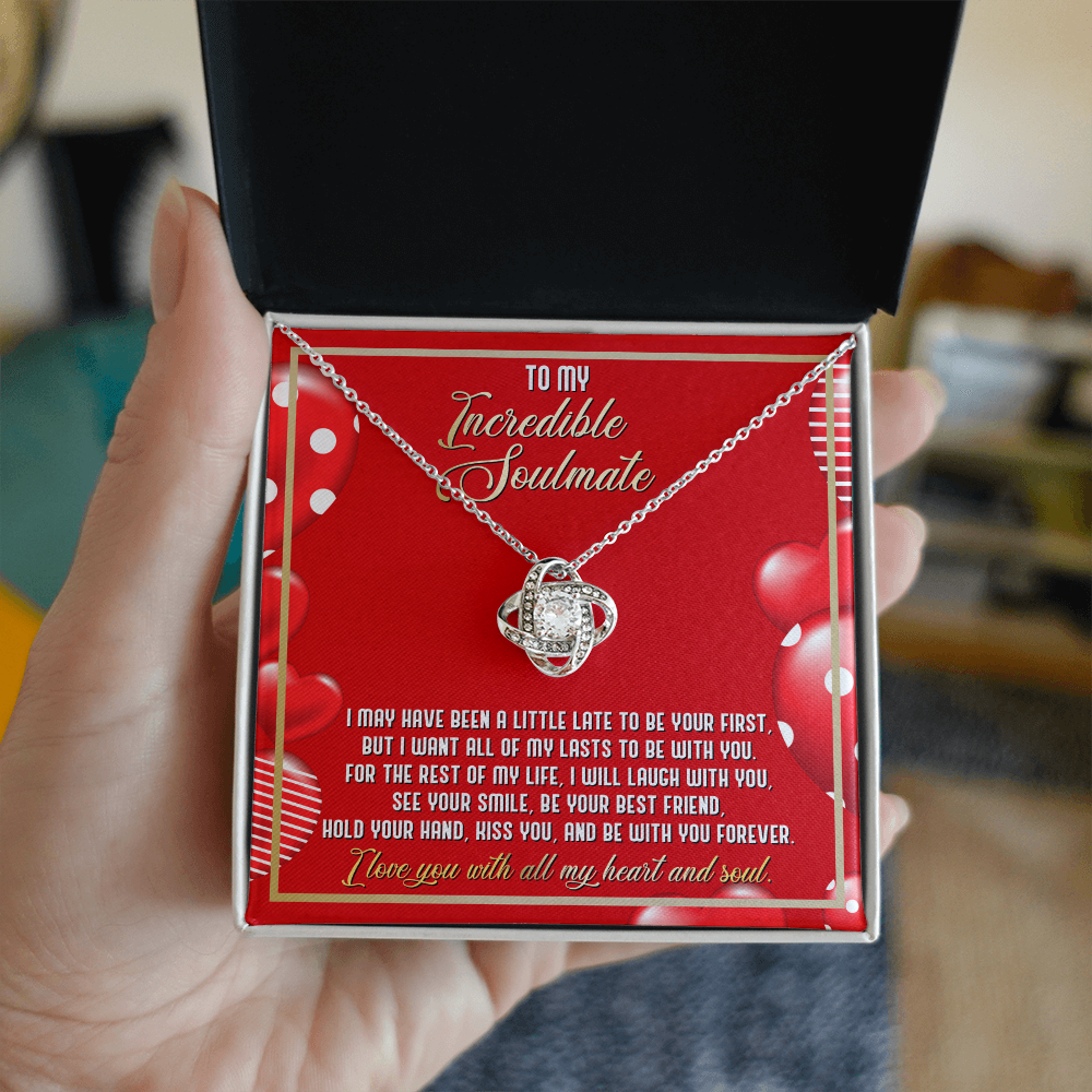 To My Incredible Soulmate – Love Knot Necklace | Romantic Valentine's Gift for Her