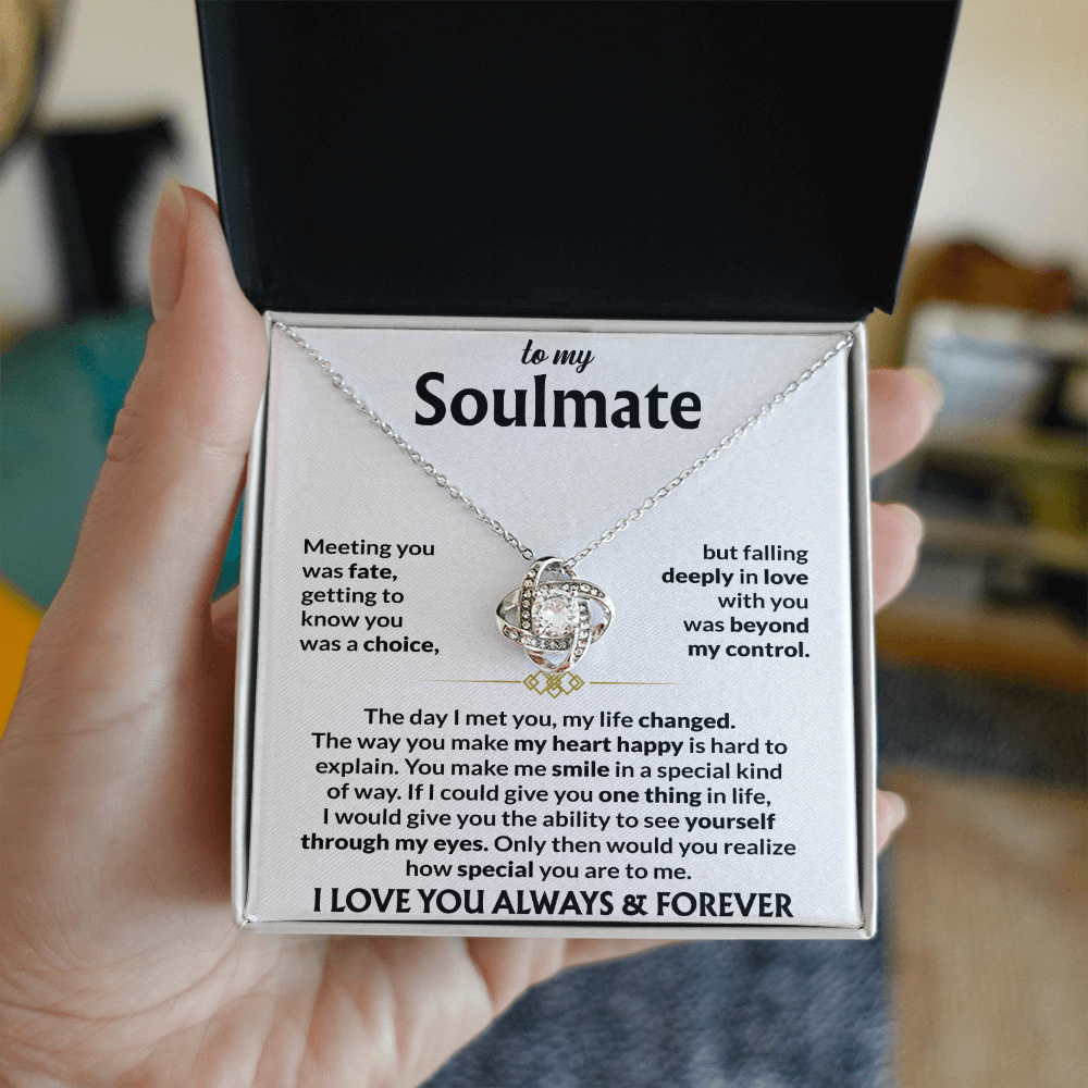 Soulmate Gift – Meeting You Was Fate Romantic Love Knot Necklace