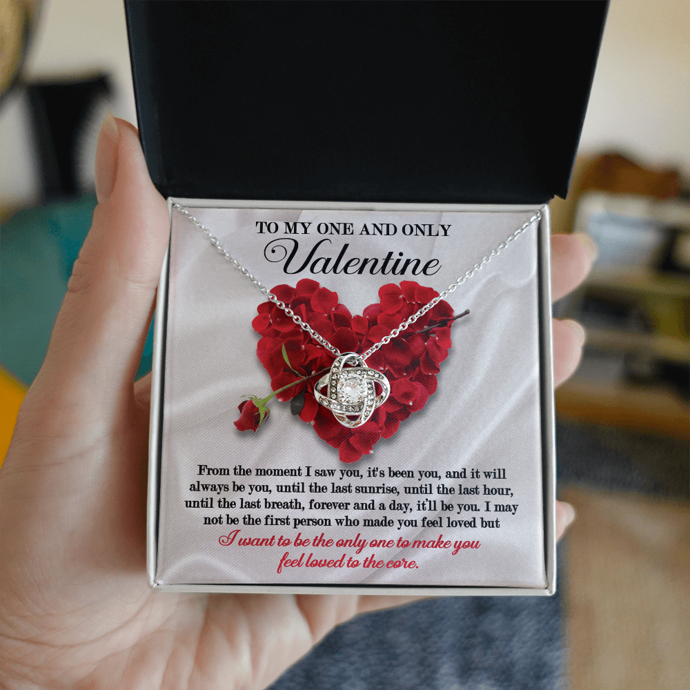 To My One and Only Valentine Love Knot Necklace – Romantic Forever Love Gift for Wife or Girlfriend