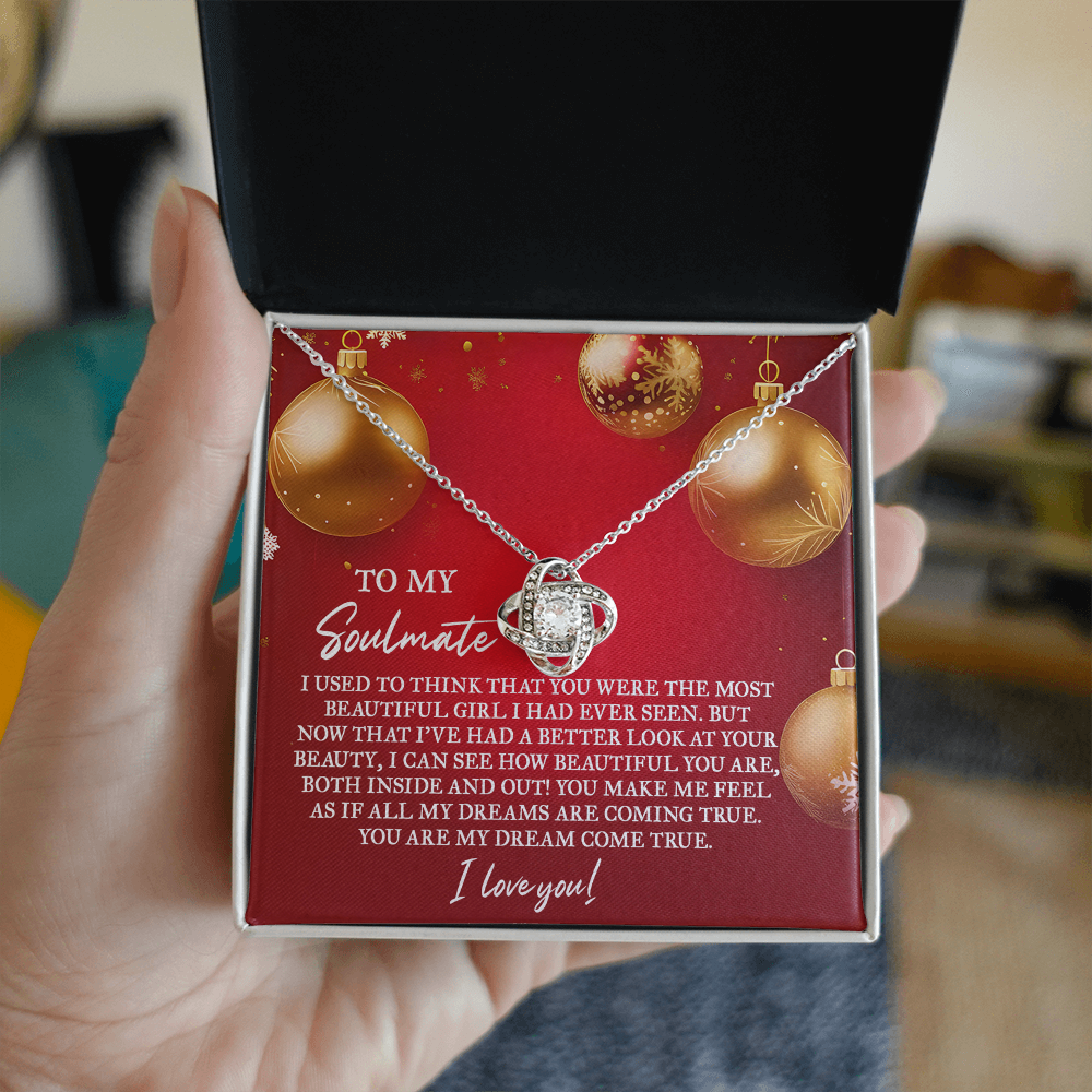 To My Soulmate – “My Dream Come True” Love Knot Necklace
