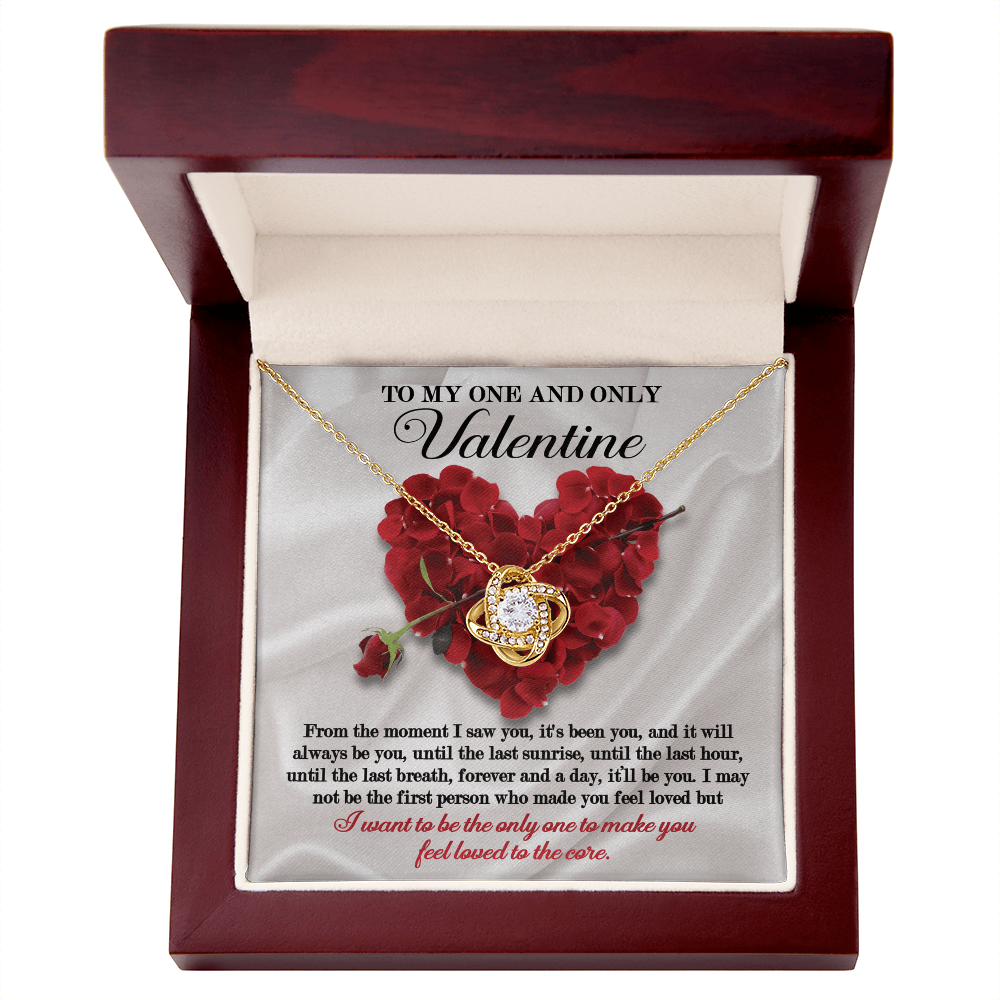 To My One and Only Valentine Love Knot Necklace – Romantic Forever Love Gift for Wife or Girlfriend