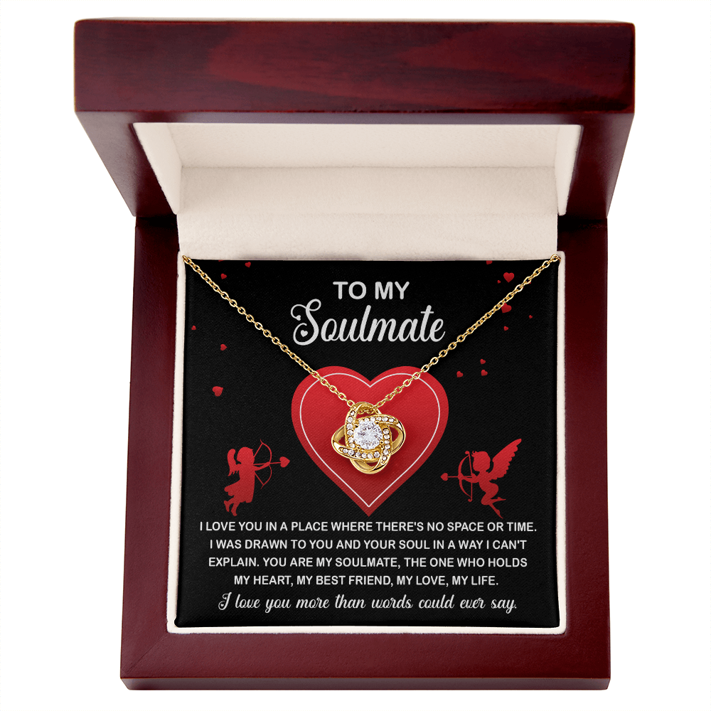 To My Soulmate Love Knot Necklace – Timeless Eternal Love Gift for Her