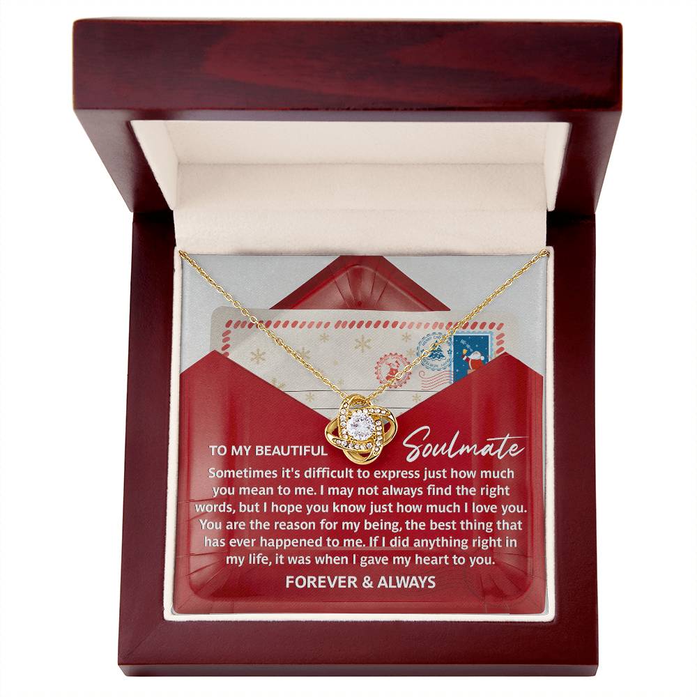 Gift for Soulmate - Find the Right Words- Love Knot Necklace