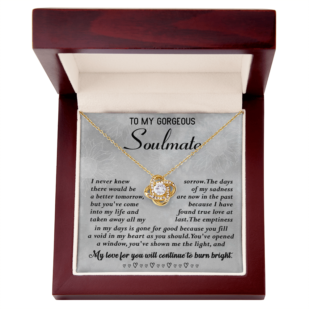 To My Gorgeous Soulmate – I Found True Love Necklace Gift for Her