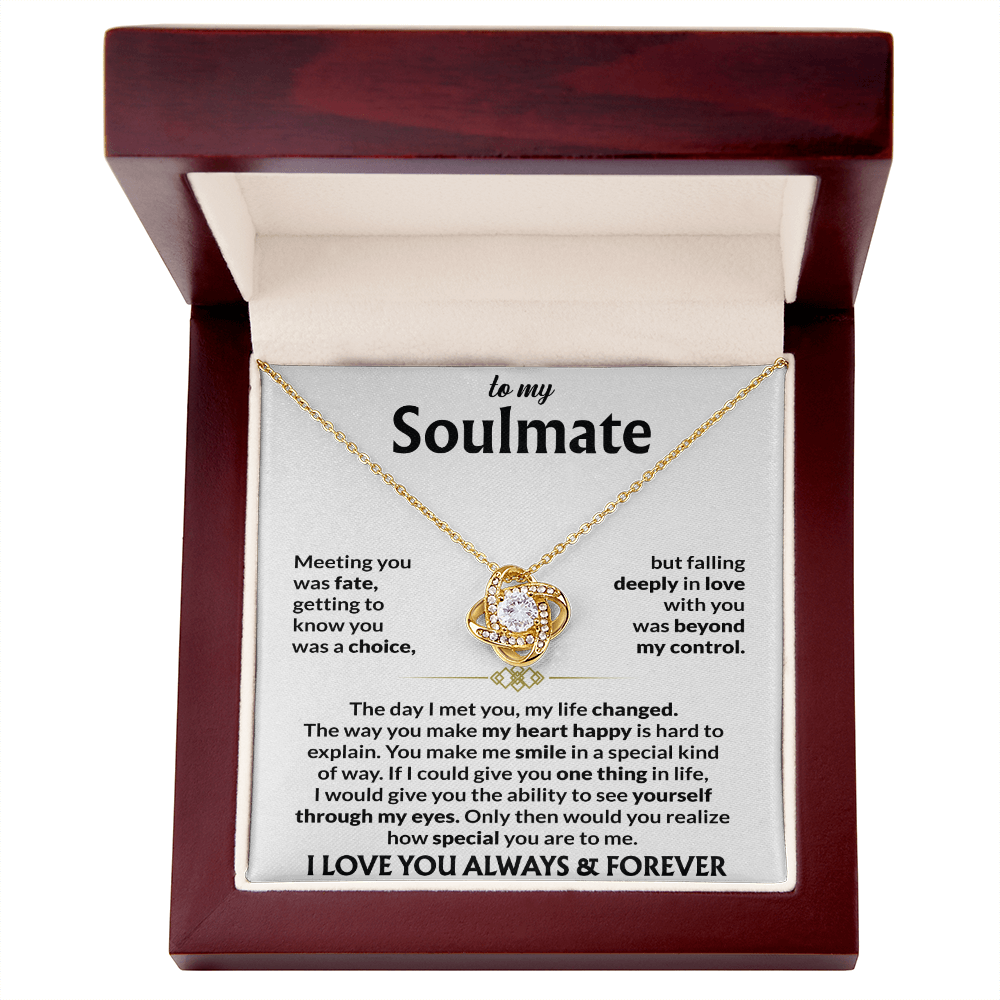 Soulmate Gift – Meeting You Was Fate Romantic Love Knot Necklace
