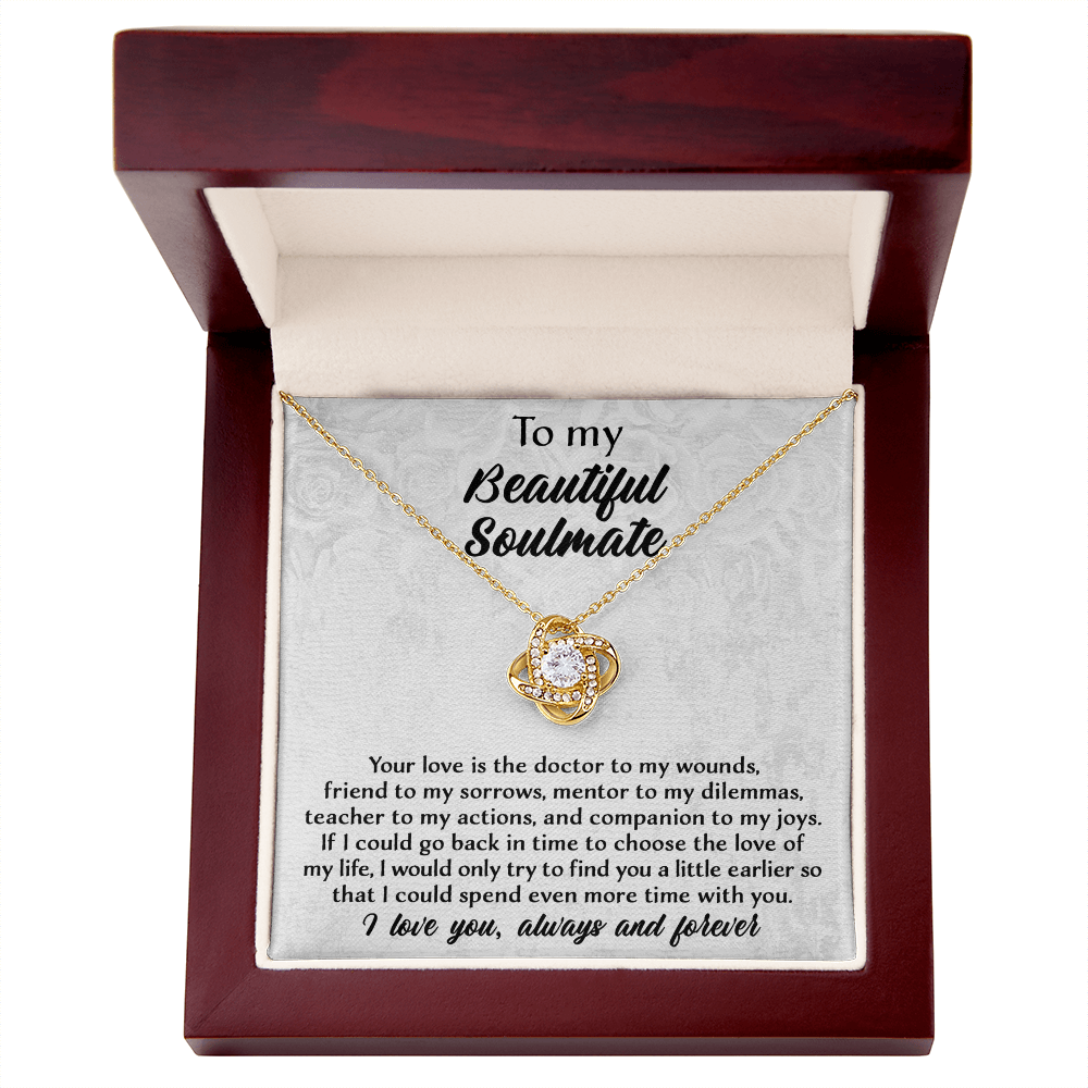 To My Beautiful Soulmate – Find You Sooner  Love Knot Necklace Gift Set