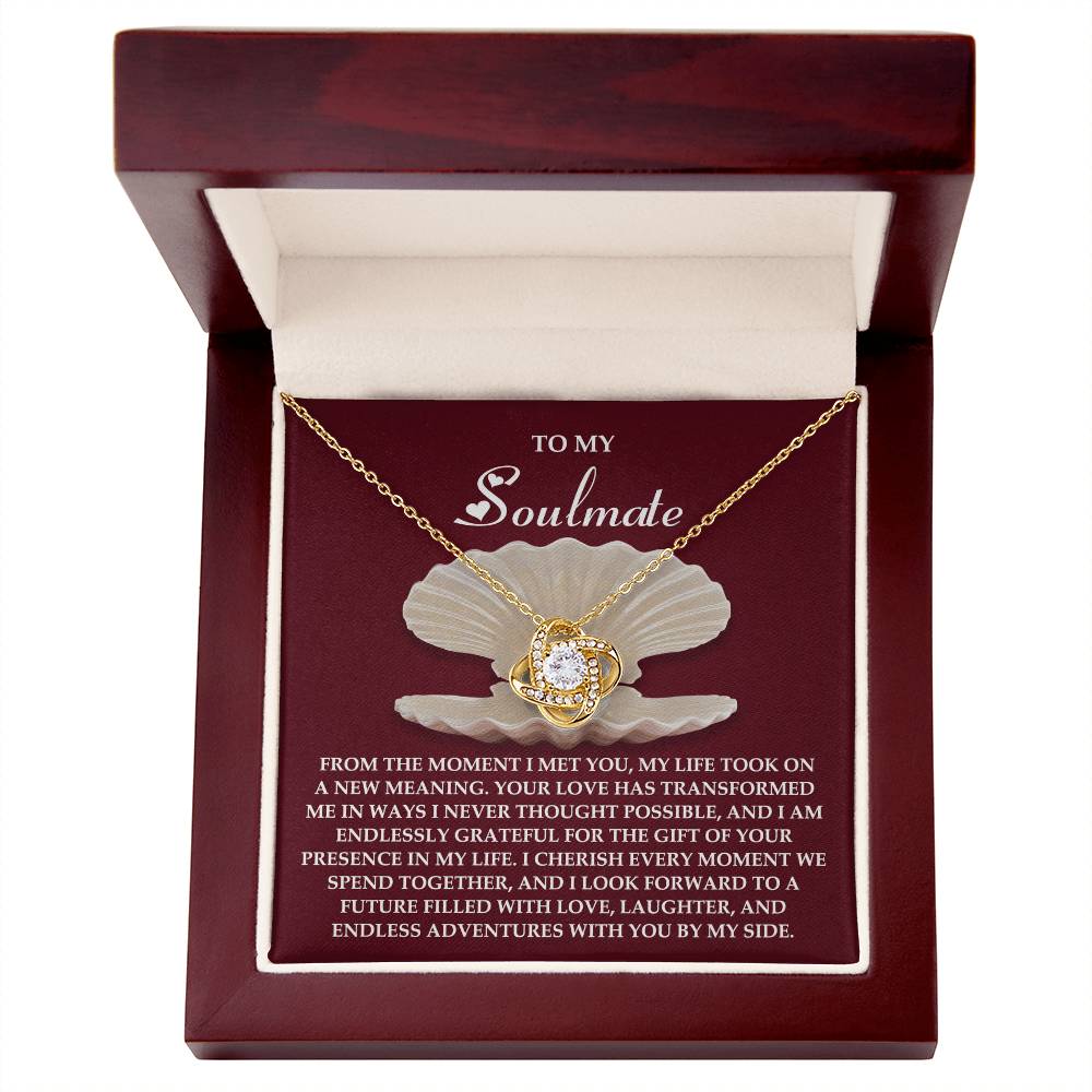 Soulmate - Every Moment Together - Love Knot Necklace with Heartfelt Message
