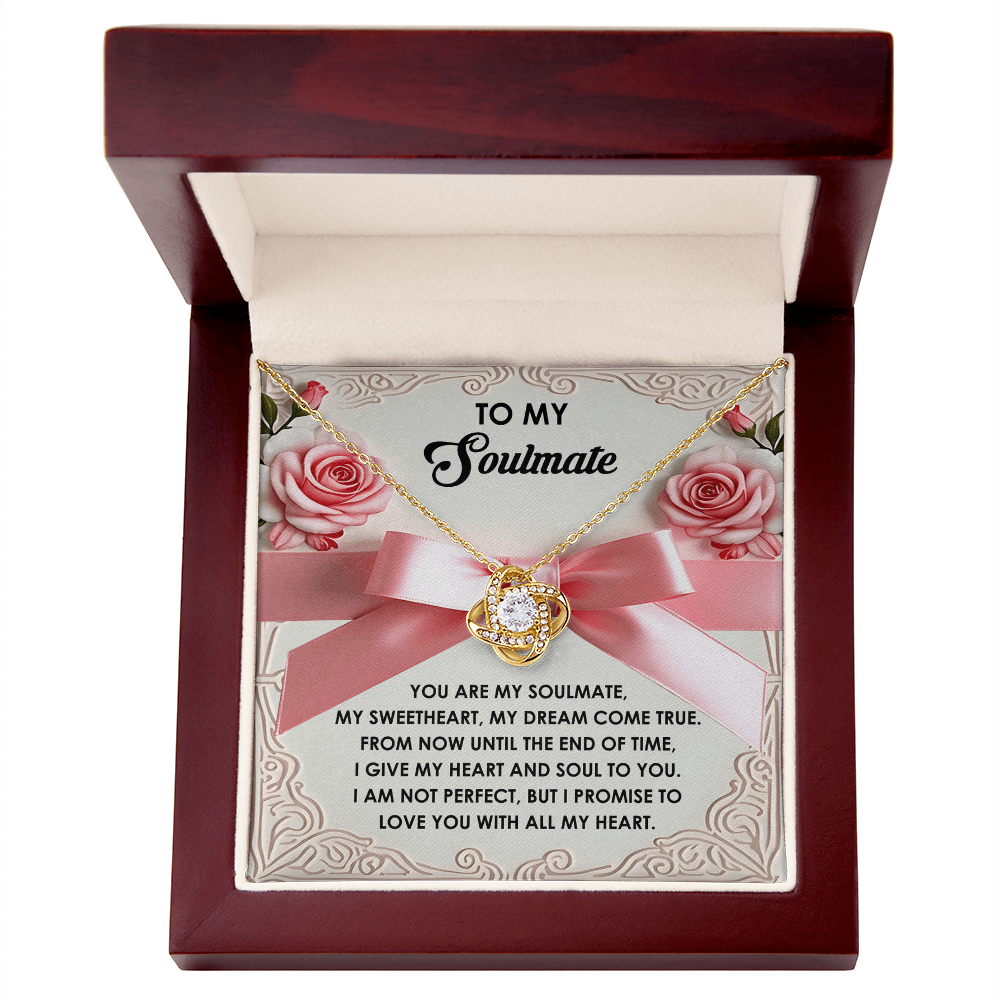 To My Soulmate - Heart & Soul Love Knot Necklace