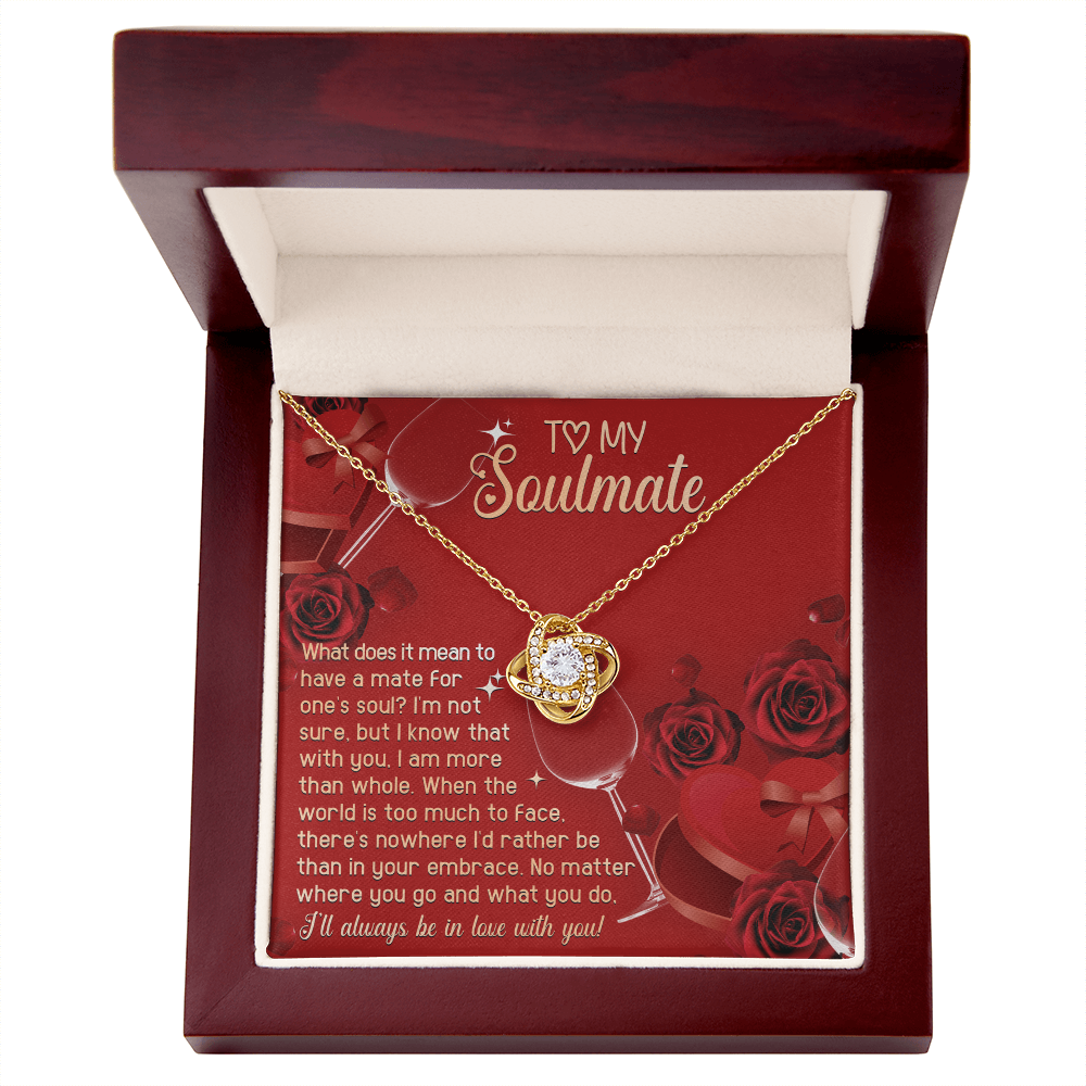 To My Soulmate - In Your Embrace Romantic Love Knot Necklace