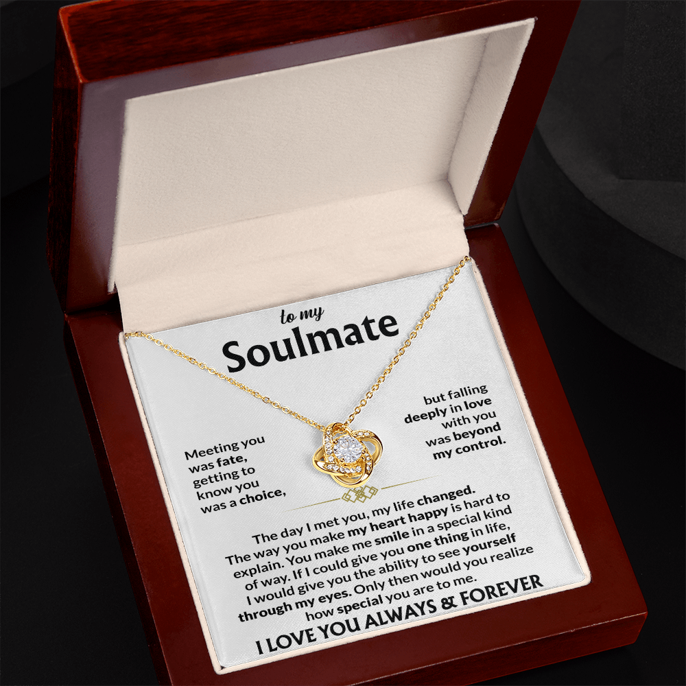 Soulmate Gift – Meeting You Was Fate Romantic Love Knot Necklace