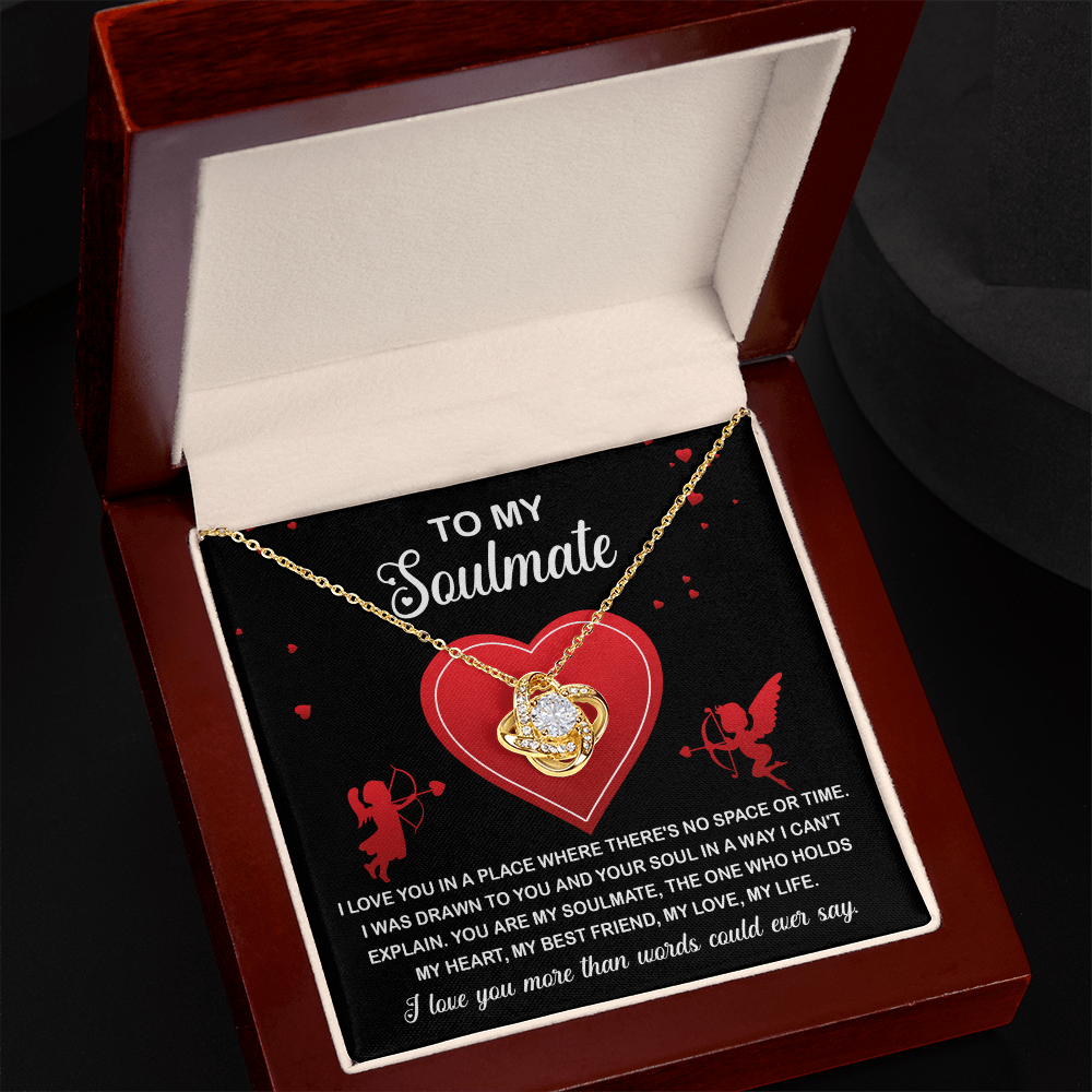 To My Soulmate Love Knot Necklace – Timeless Eternal Love Gift for Her
