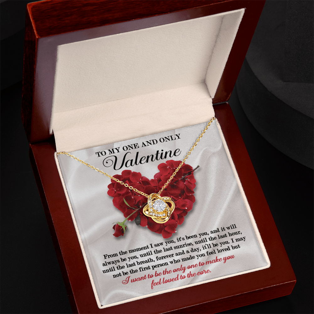 To My One and Only Valentine Love Knot Necklace – Romantic Forever Love Gift for Wife or Girlfriend