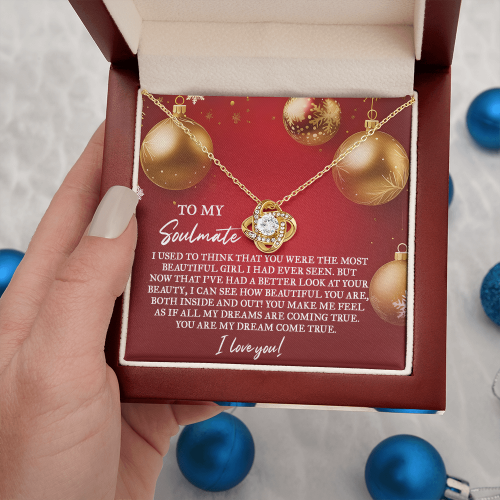 To My Soulmate – “My Dream Come True” Love Knot Necklace