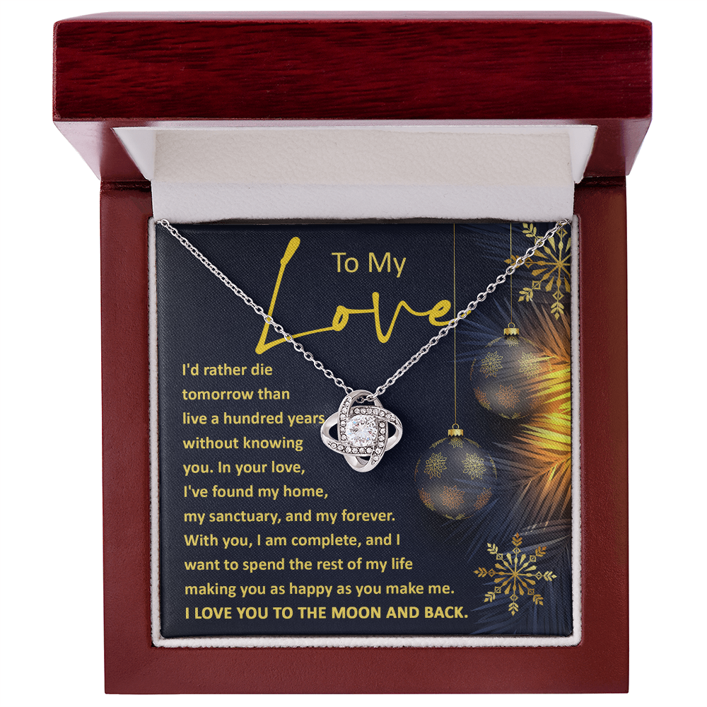 To My Love – My Home, My Forever Love Knot Necklace