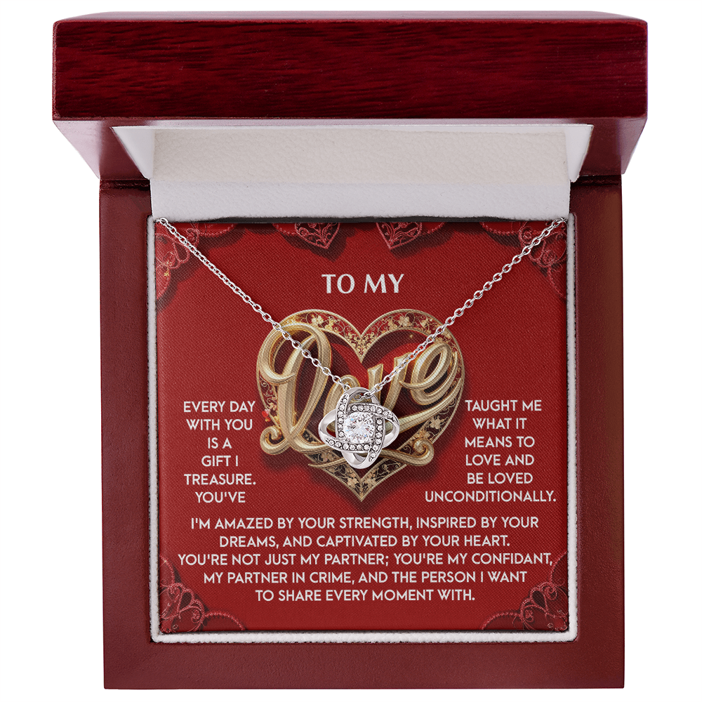 To My Love – Romantic Gift for Soulmate Love Knot Necklace