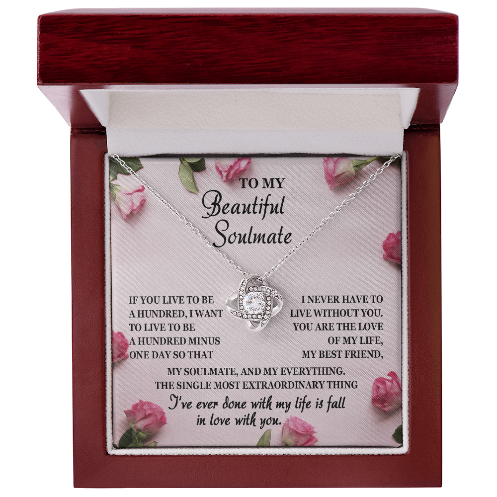 To My Beautiful Soulmate Love Knot Necklace – Forever Love Gift for the Love of My Life