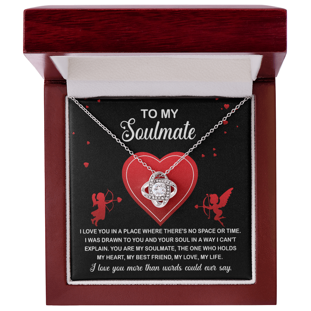 To My Soulmate Love Knot Necklace – Timeless Eternal Love Gift for Her