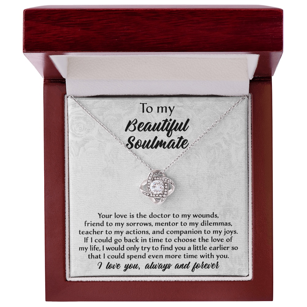 To My Beautiful Soulmate – Find You Sooner  Love Knot Necklace Gift Set