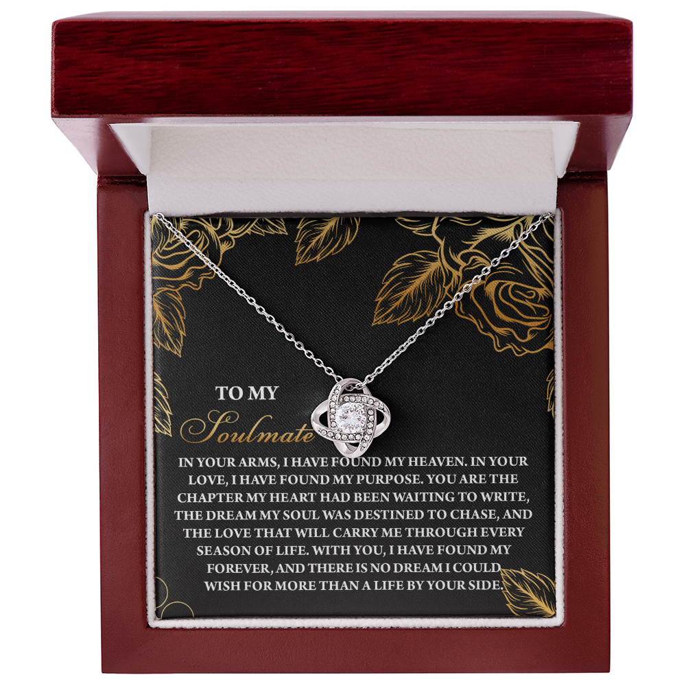 To My Soulmate - By Your Side - Love Knot Necklace with Heartfelt Message