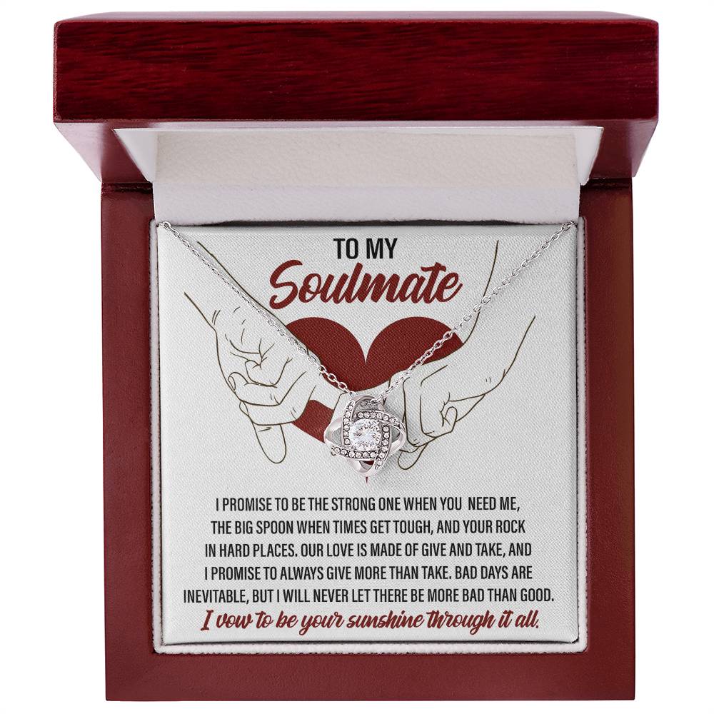 Soulmate Gift - I Promise to be the Strong One Love Knot Necklace
