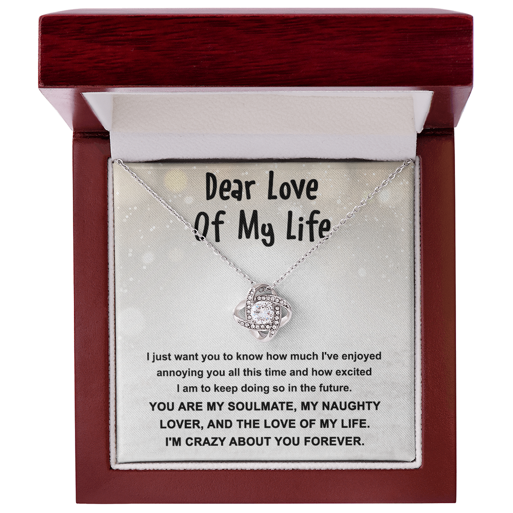 Dear Love of My Life Love Knot Necklace – Playful Soulmate Gift for Her