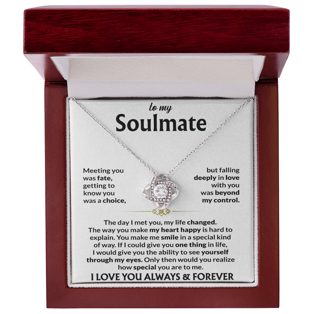 Soulmate Gift – Meeting You Was Fate Romantic Love Knot Necklace
