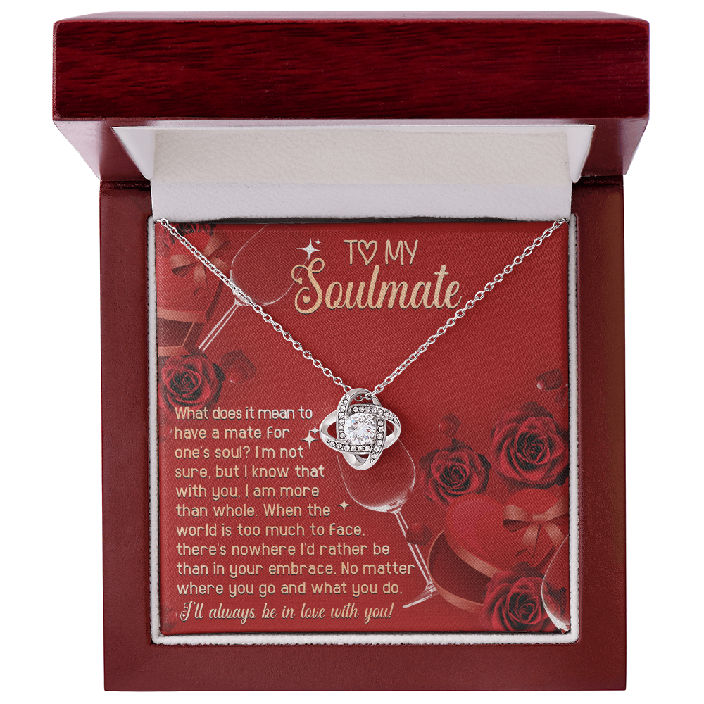 To My Soulmate - In Your Embrace Romantic Love Knot Necklace